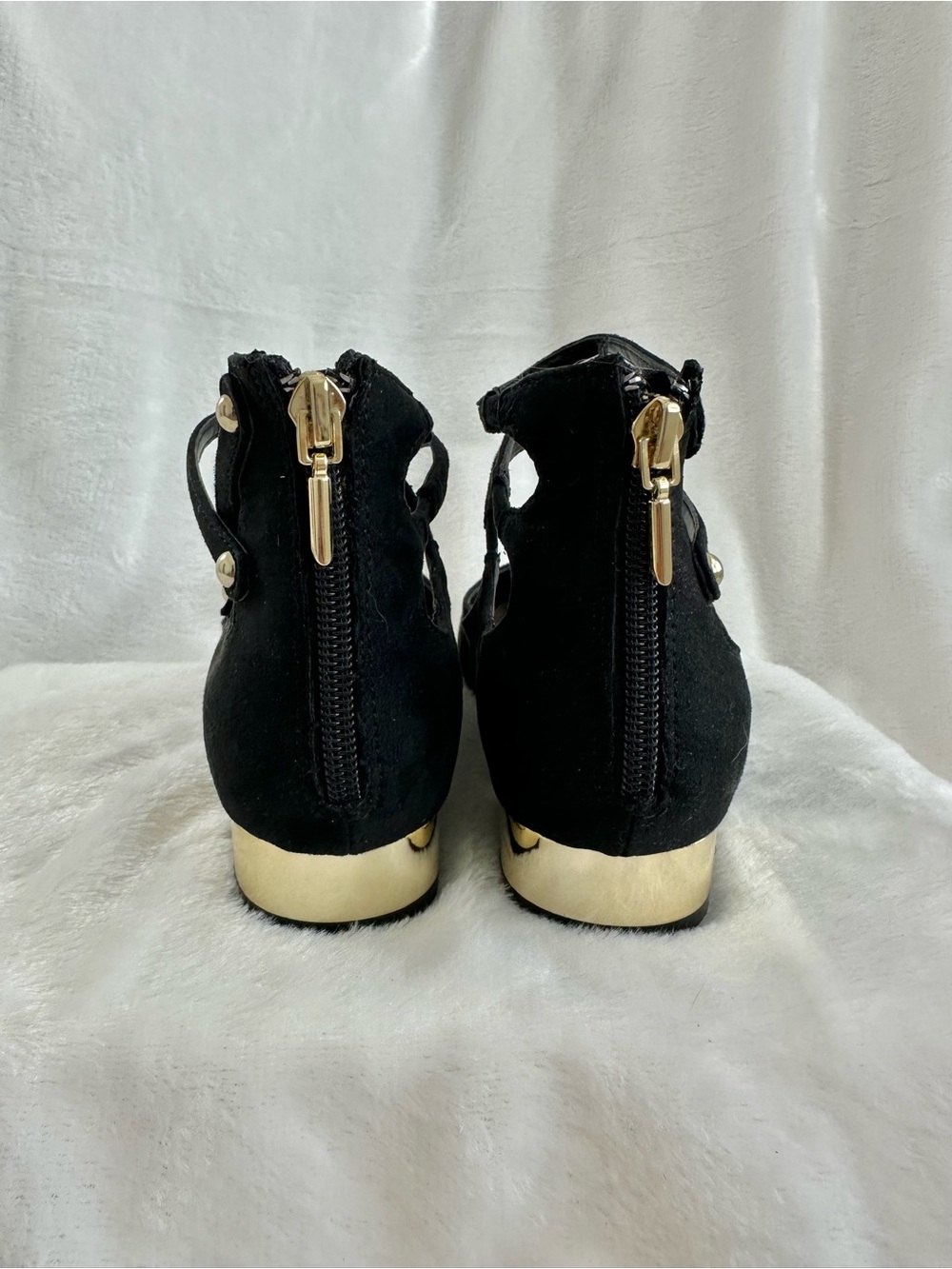 ALDO Marieta Black Suede Ankle Strap Pointed Toe Flats 7.5 - Picture 8 of 10